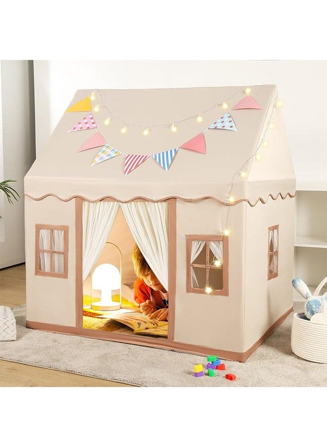 ERTYU Large Kids Tent House Indoor,Toddler Play Tent With Birthday Party Decoration,Indoor Outdoor Play house for Baby Princess Castle Tent,Kids Indoor Room Toys for Boys Girls Age 3-10 Years Old