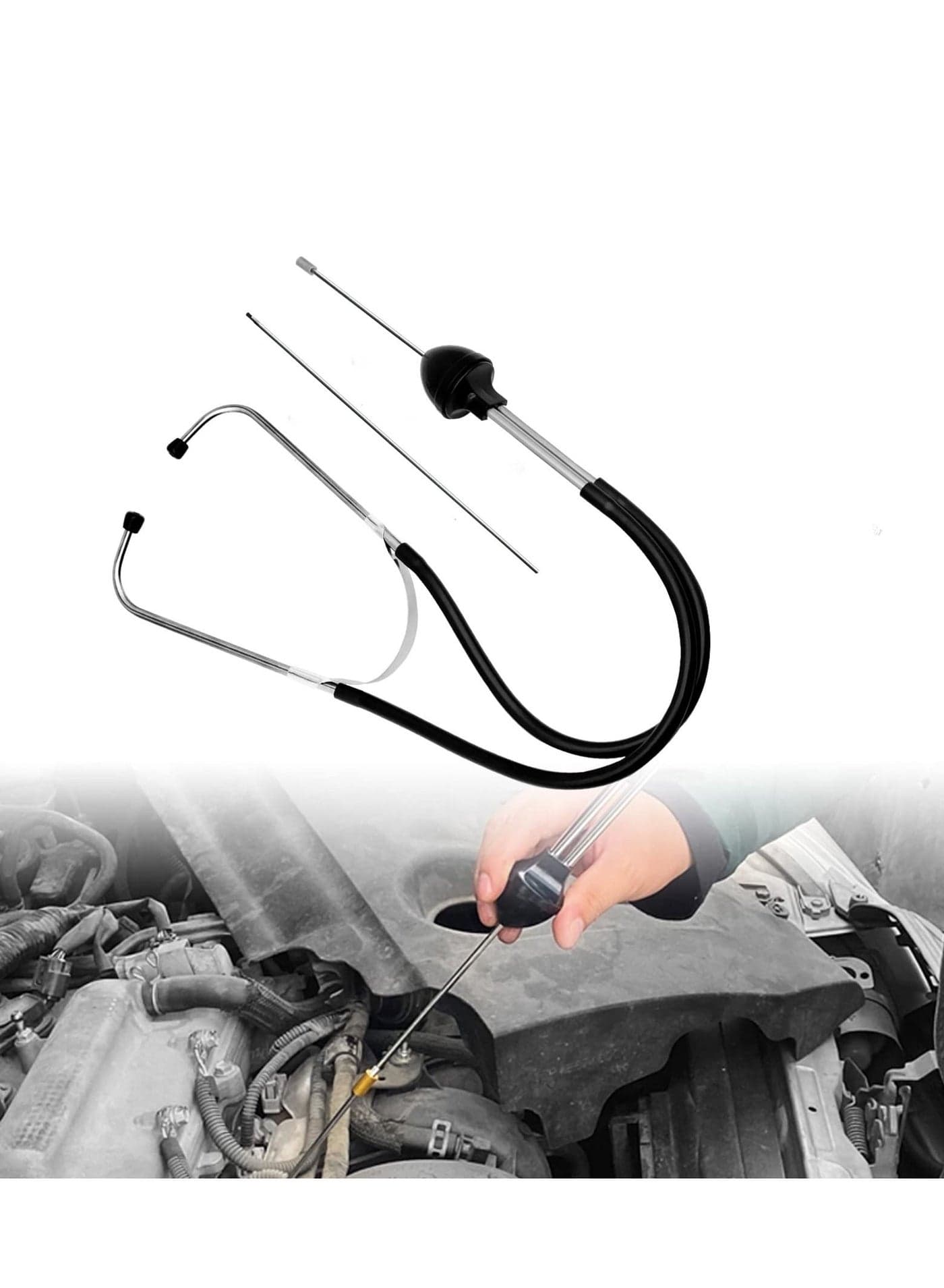 Mechanic Stethoscope, Automobile Cylinder Stethoscope Noise Abnormal Sound Diagnostic Instrument Auto Stainless Steel Mechanic Listening equipment Hearing Tool Repair Set Kit