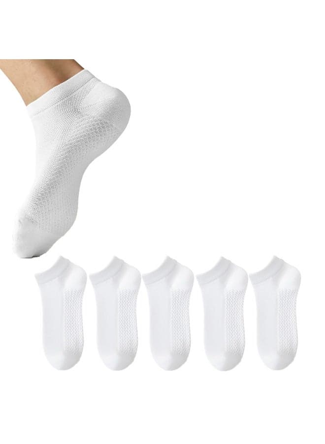 5 Pairs Men's Breathable Mesh Cotton Ankle Socks