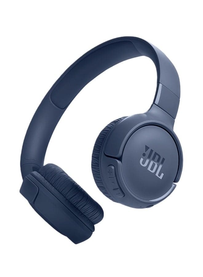 Tune 520BT - Wireless On-Ear Headphones, Up to 57H Battery Life and Speed Charge, Multi Point Connection Lightweight, Comfortable and Foldable Design, Hands-Free Calls with Voice Aware Blue