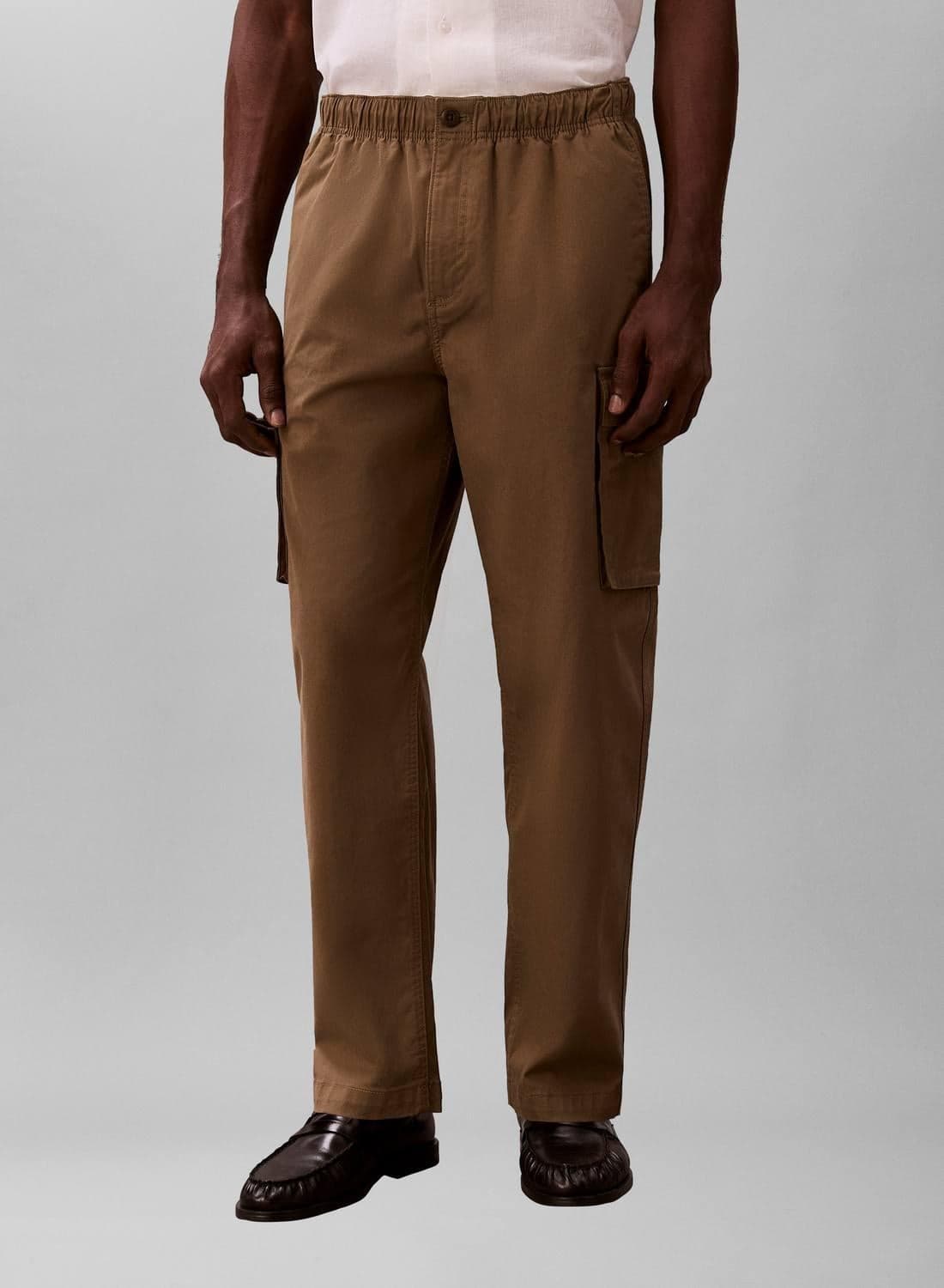 Cotton Stretch Straight Fit Cargo Trousers