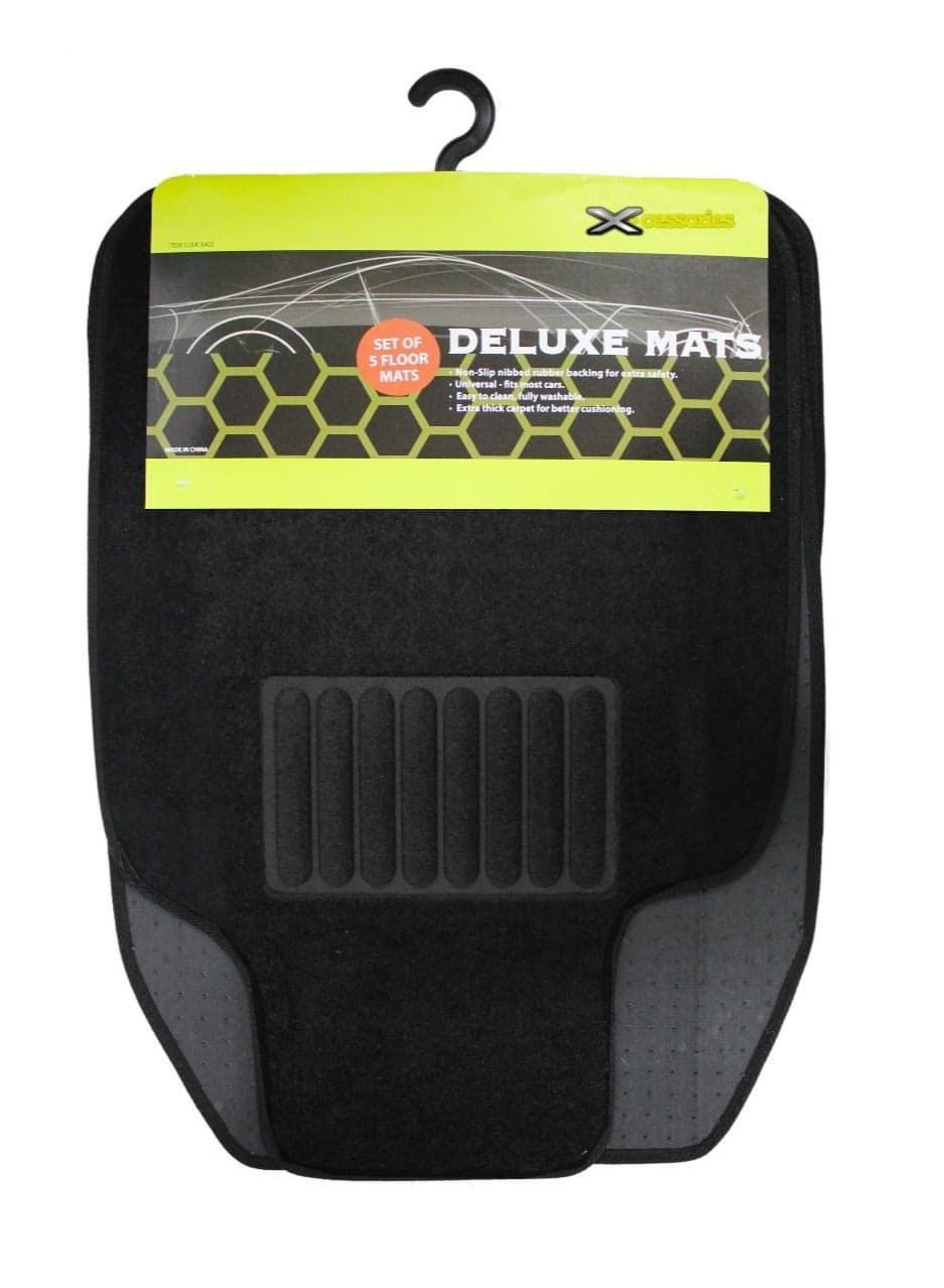 Xcessories Deluxe Heavy Duty Car Mat 5 Pieces Set (BLACK)