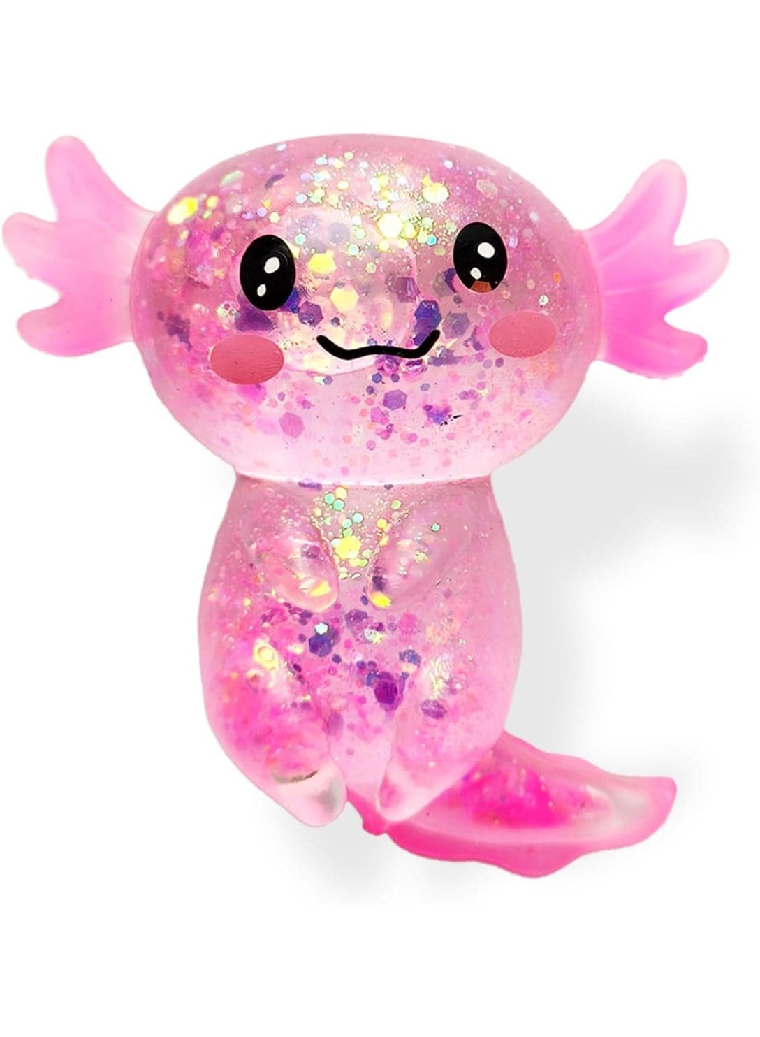 Axolotl Squishy Stress Relief Toy Glitter Fidget Toys Cute Malt Sugar Axolotl Toy Fidget Toys Adults Fidget Toy for Kids Youth Adult, Party Favors Anxiety Relief Squishy Toys(Pink)