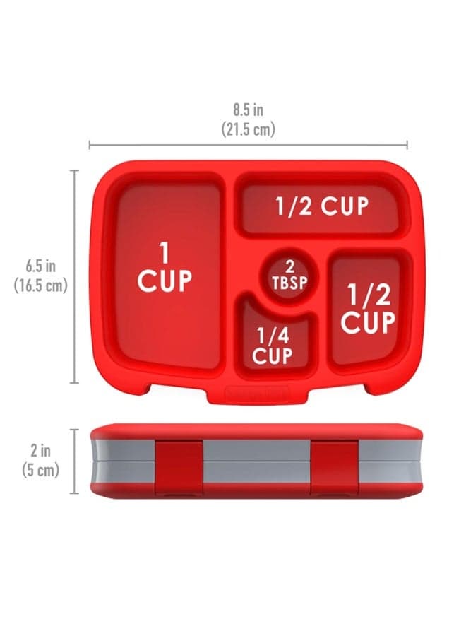 Kids Prints Leak Proof, 5 - Compartment Bento - Style Kids Lunch Boxideal Portion Sizes For Ages 3 To 7 Bpa - Free, Dishwasher Safe , Food - Safe Materials (Trucks)