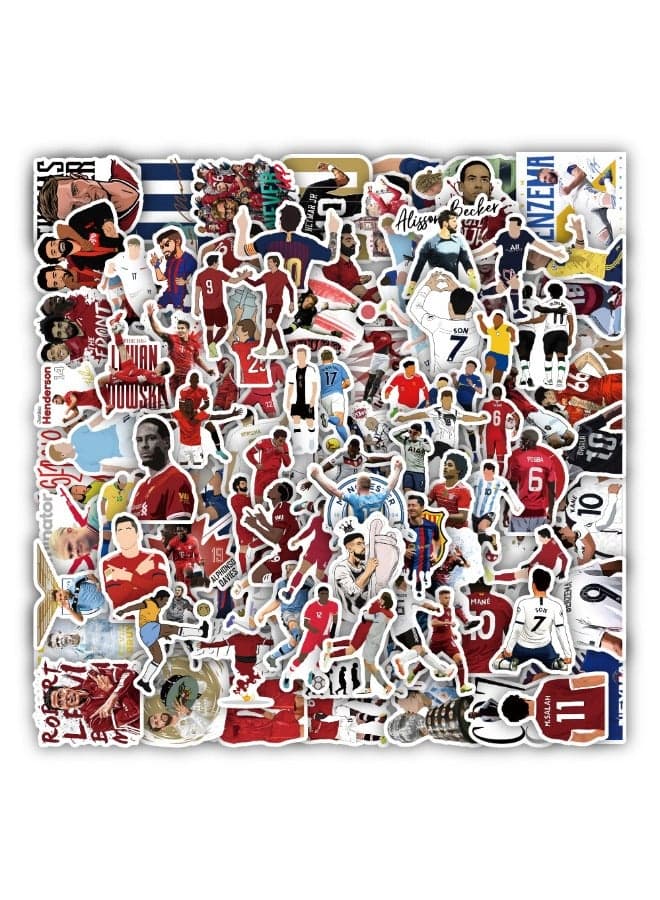 100-Piece Football Stickers, Football Star Series Sticker, Waterproof Unrepeated Stickers for Laptop,Skateboard, Water Bottles,Computer,Phone,Guitar, Stickers for Kids Teens Adult