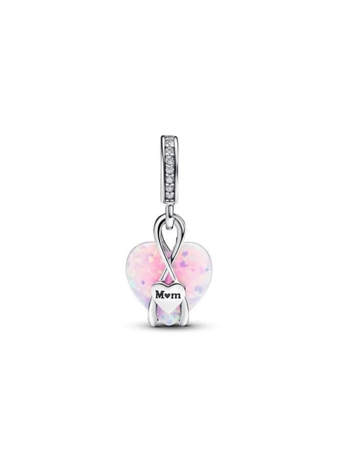 Mum Opalescent Heart Dangle Charm
