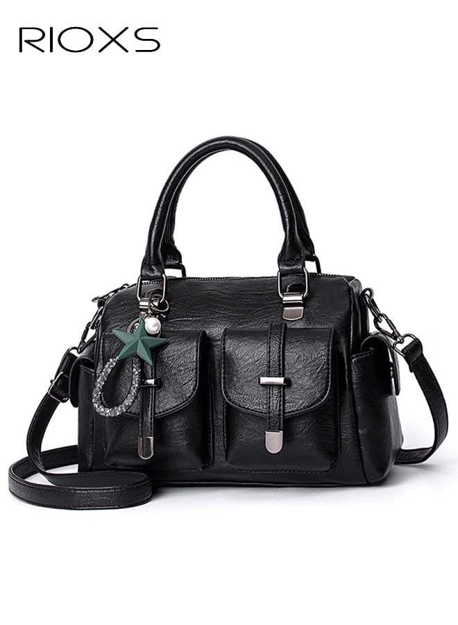 Women's Handbags, Hobo Crossbody Purses for Women, Large Capacity Shoulder Bag with Multipocket, Roomy Travel Bag for Ladies, Hand Bags with Adjustable Shoulder Strap, Practical Lady's Bag For Dating Shopping Working Vocation, Trendy Black Tote Bag