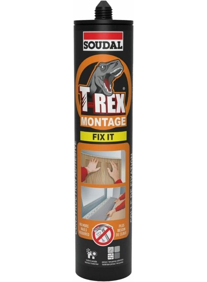 Soudal SILICONE ADHESIVE T-REX MONTAGE (BEIGE) 350ML