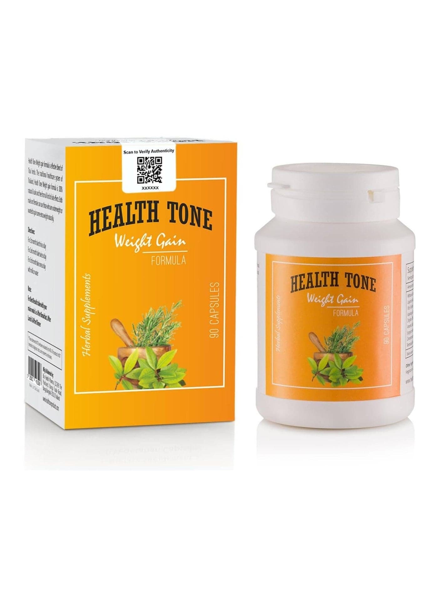 Health Tone Weight Gain Formula | Herbal Supplement for Healthy Weight Gain - 90 Capsules