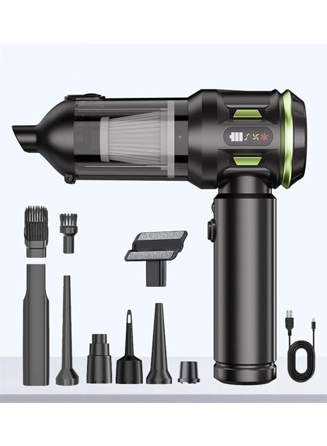 Car Vacuum 2-in-1 Handheld Vacuum Cleaner & Compressed Air Duster. Car Vacuum Cleaner Strong, 3-Speed 16,000PA & Electric Dust Blower for Electronics, Car, Kichen, PC (Gray with Purpel)