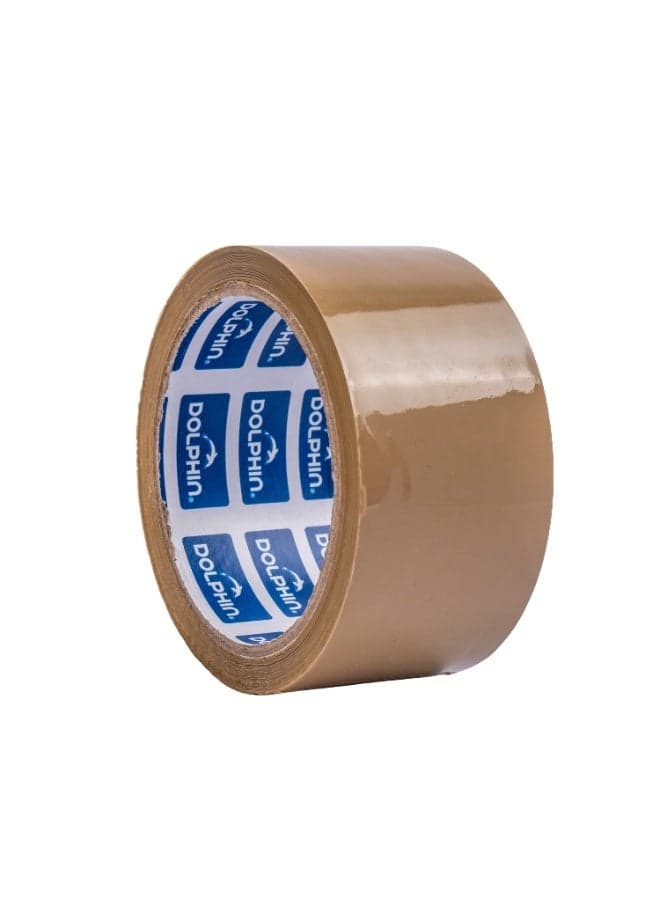 Dolphin Brown Packing Tape 48 mm x 50 Yards – High-Quality 50 Micron Strong Adhesive Tape for Secure Carton Sealing & Packaging