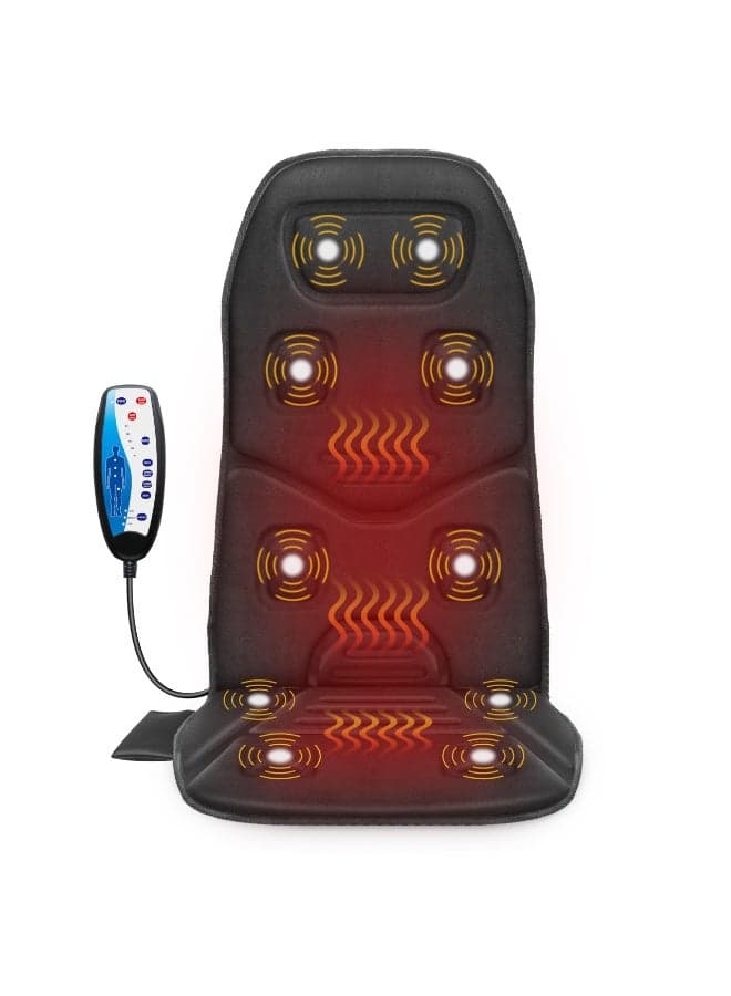 Vibration Back Massager Seat Cushion with Heat,Father Day Dad Gifts for Men,10 Motors Massage Chair Pad,Chair Massager for Pain Relief at Office/Home, Father Day Gift