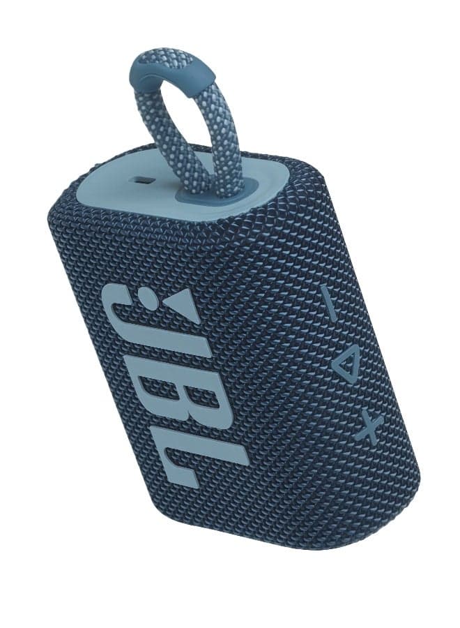 Go 3 - Waterproof Wireless Portable Bluetooth Speake and Dustproof , Big Pro Sound with Punchy bass,Built-in long-lasting battery, Made in Part with Recycled Materials (Blue)