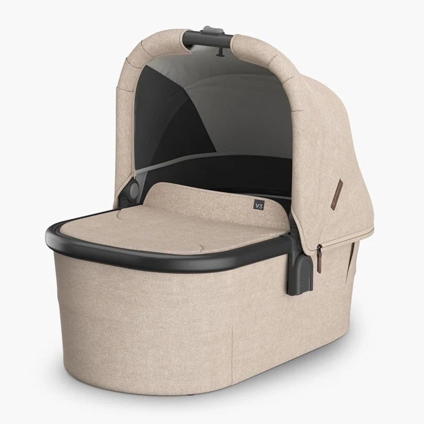 UPPAbaby Bassinet V3 for Newborns and Toddlers - Oat Mélange with Carbon Frame