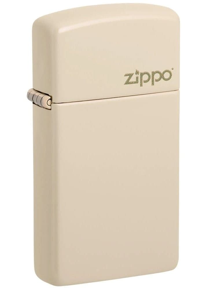 Slim Flat Sand Zippo Logo Windproof Lighter