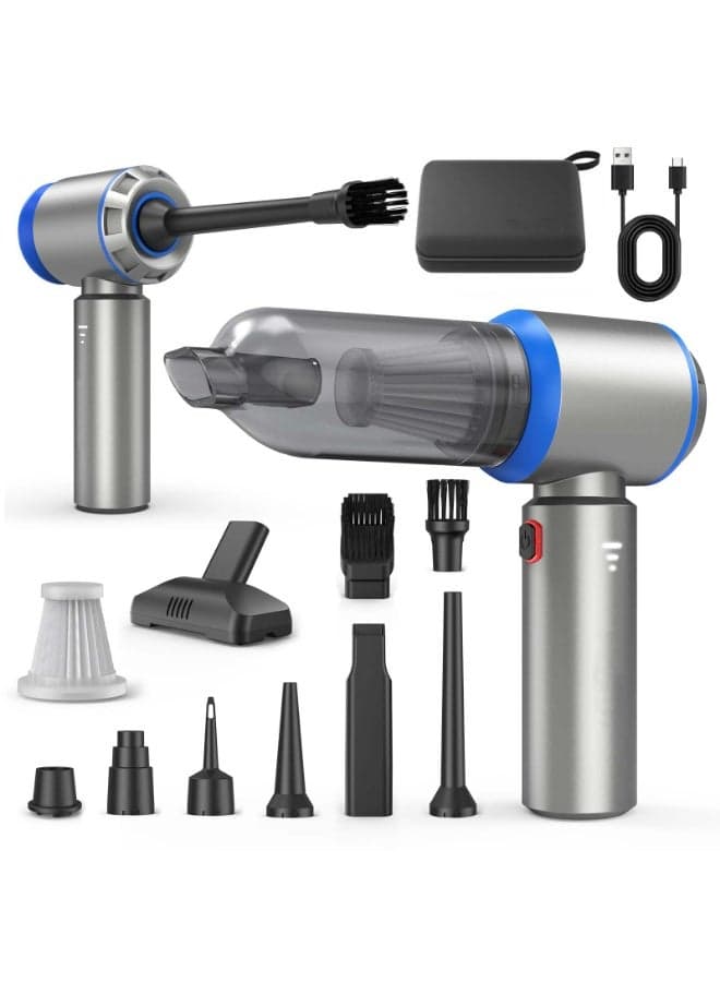 17000PA High-Power Car Vacuum Cleaner – Portable Cordless Mini Vacuum, 4-in-1 Compressed Air Duster, Blower, Handheld Vacuum with Brushless Motor, Suitable for Car, Home, Office, Camping.