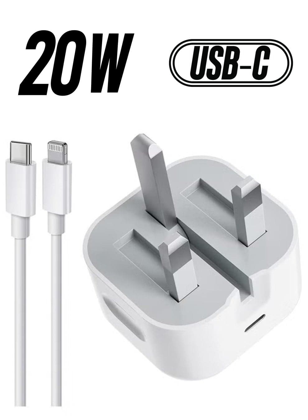 iPhone 20W PD 3.0 USB C Wall Charger Plug with 1M iPhone Fast Charging Type C to Lightning Cable, USB C Fast Charger Lightning Charging Cable and Plug, iPhone Fast Charger Compatible with Phone 14 13 12 11 Pro Max Mini X XR Xs 8