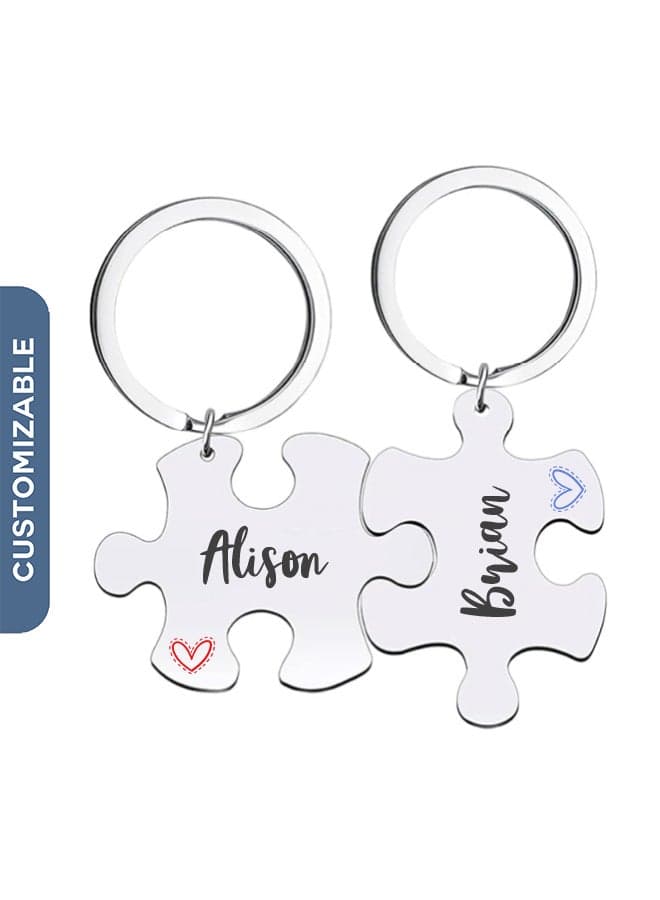 Personalized Puzzle Keychains – Custom Engraved Pieces for Couples, Friends, or Family, Perfect Gift for Special Occasions