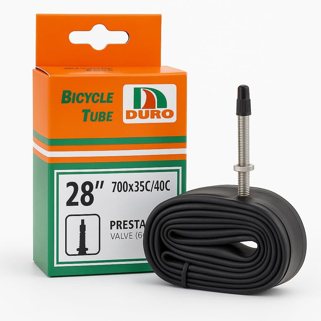 DURO 28-Inch Bicycle Tube, 700x35c/40c – Presta Valve 60mm, Heavy-Duty Butyl Rubber