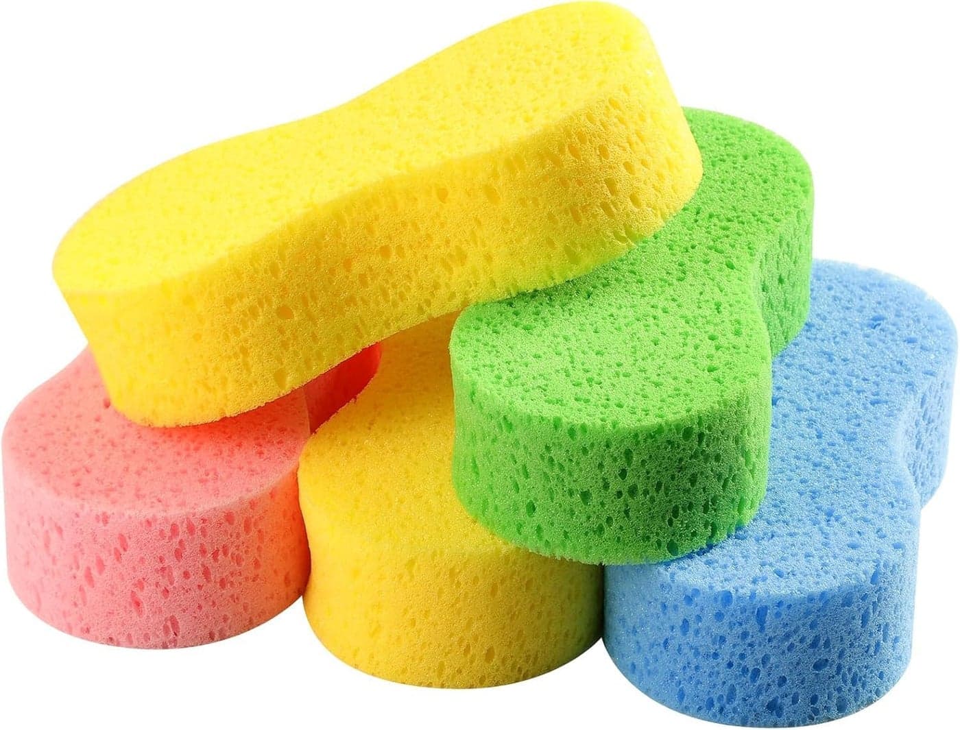 5 Pcs Large Multi-Use Car Wash Sponges, 6cm Thick High Foam Scrubber