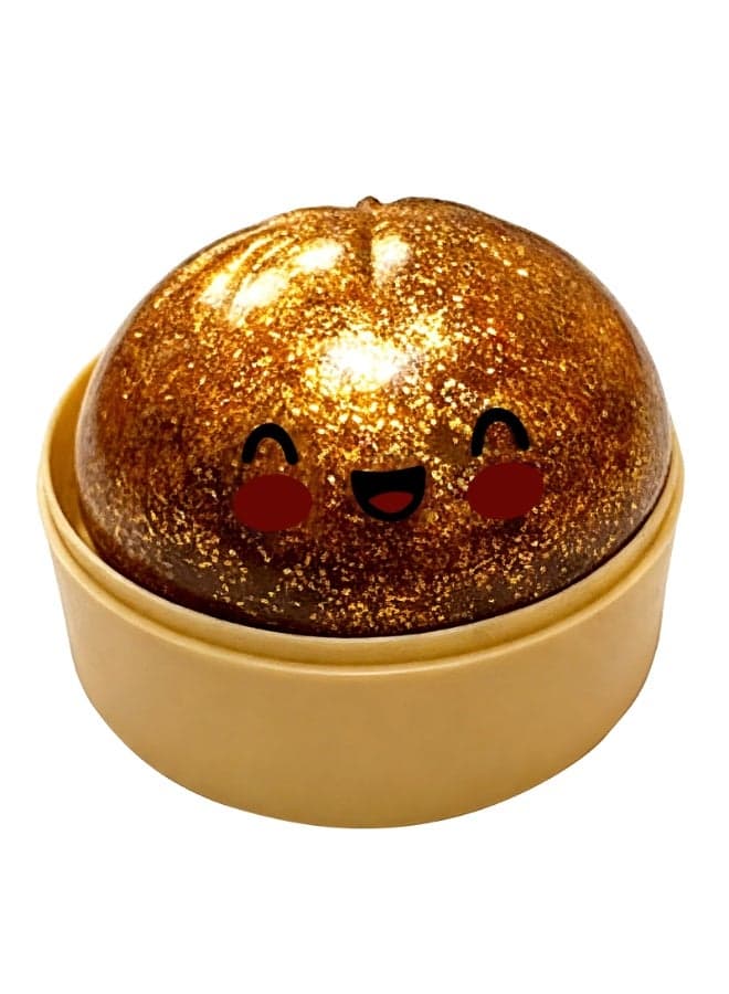 Buns Squishies Toy | Cute Glittery Baozi Stress Relief Fidget Toy with PP Base – Safe TPR Material, Portable for Office, Desk Decor & Kids' Gifts