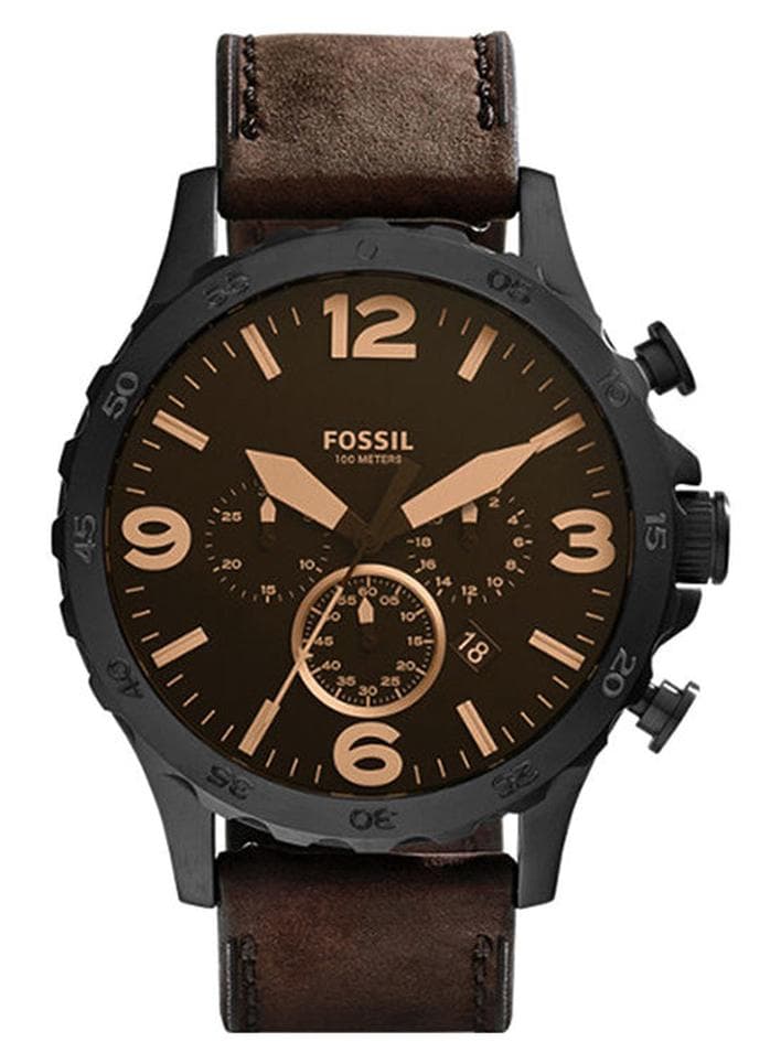 Men Nate Water Resistant Chronograph Watch JR1487 - 50 mm - Brown