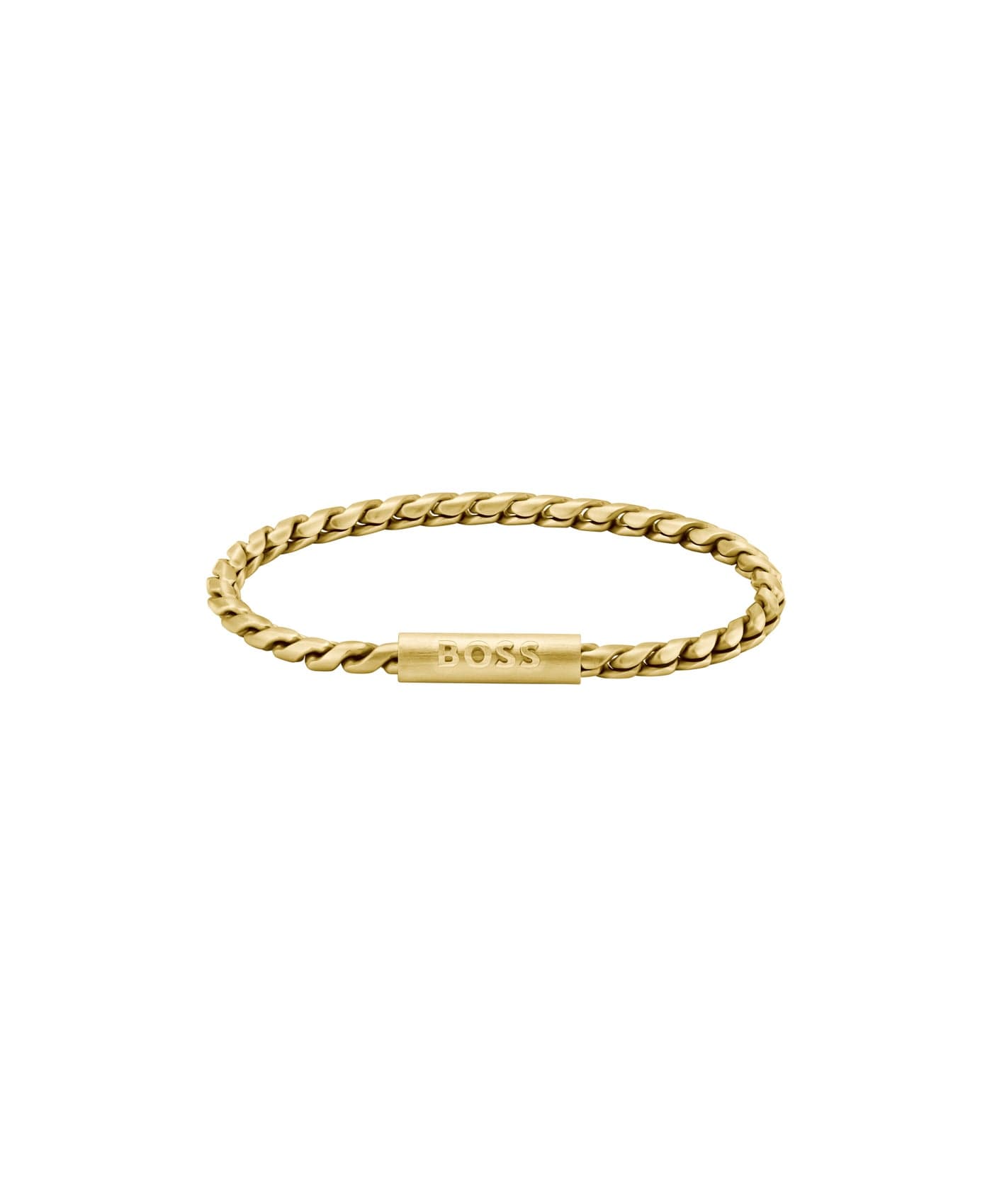 Doran Collection Chain Bracelet For Men In Yellow Gold With An Engraved Plaque - 1580696