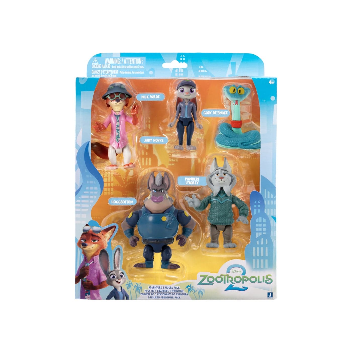 Zootropolis 2 Adventure Collectible Figure 3-Inches 5-in-1 Pack | Nick Wilde, Judy Hopps, Gary De Snake, HoggBottom, Pawbert Lynxley | Zootopia 2 Mystery Tails Collection | Character Figure | Gift for Kids and Collectors!