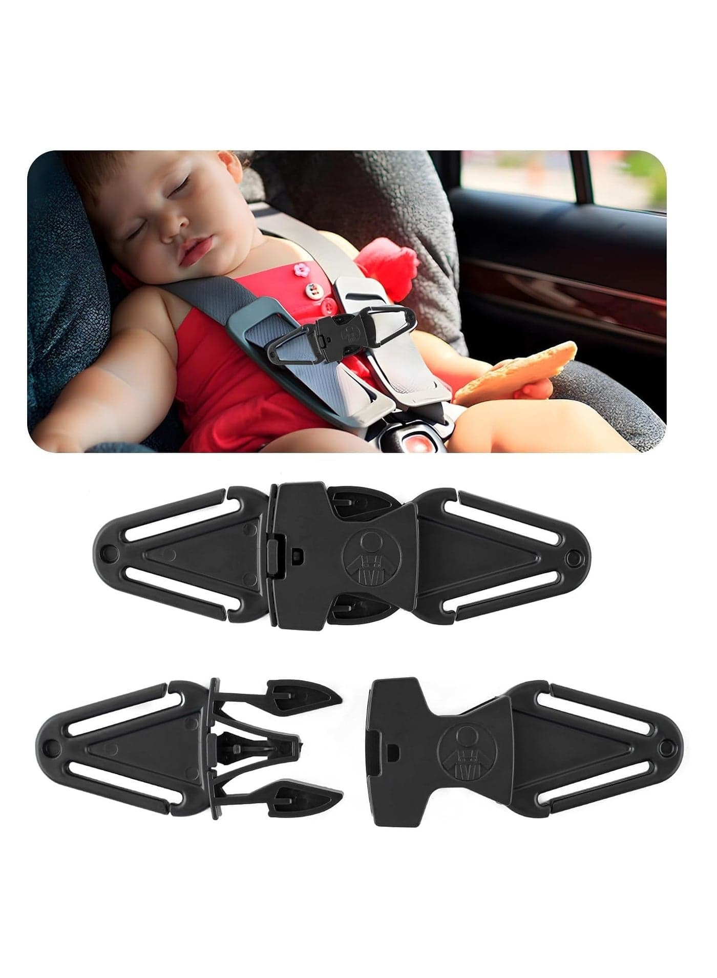2 Pack Anti Escape Car Seat Safety Clip for Baby Harness Chest Clips Baby Car Seat Straps for Car Seat High Chairs Strollers Baby Reins