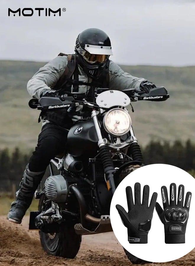 Touchscreen Motorcycle Full Finger Gloves for Men Women, Hard Knuckle Outdoor Glove Motorcycle Motorbike Powersports Safety Gloves