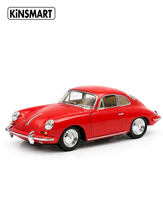 Kinsmart 1:32 Porsche 356 B Carrera 2 Die-Cast Model Car (Red) – Pull Back Toy for Kids & Collectors