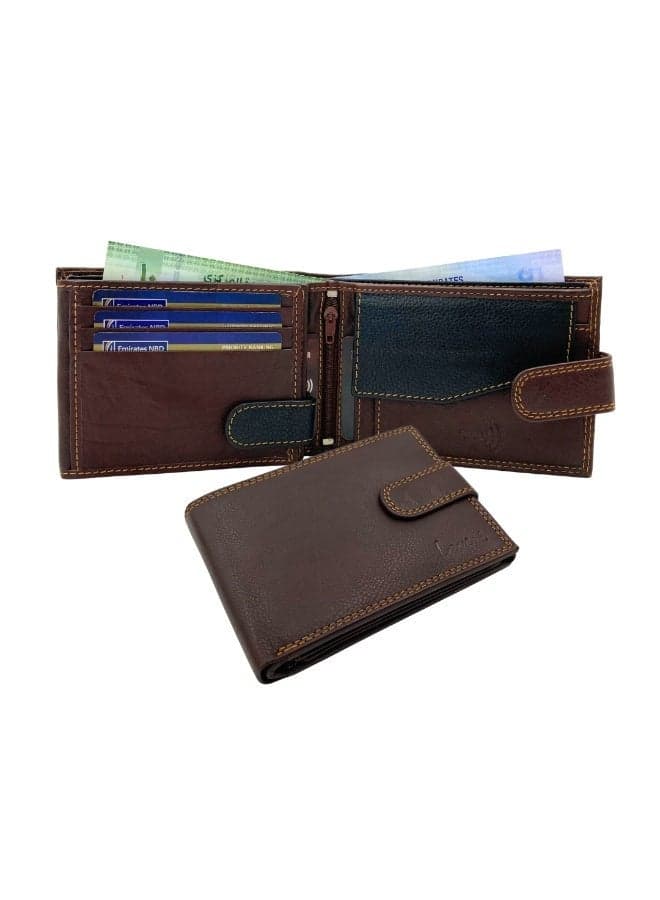 Laveri Genuine Leather Designer Wallet With RFID Protection Brown