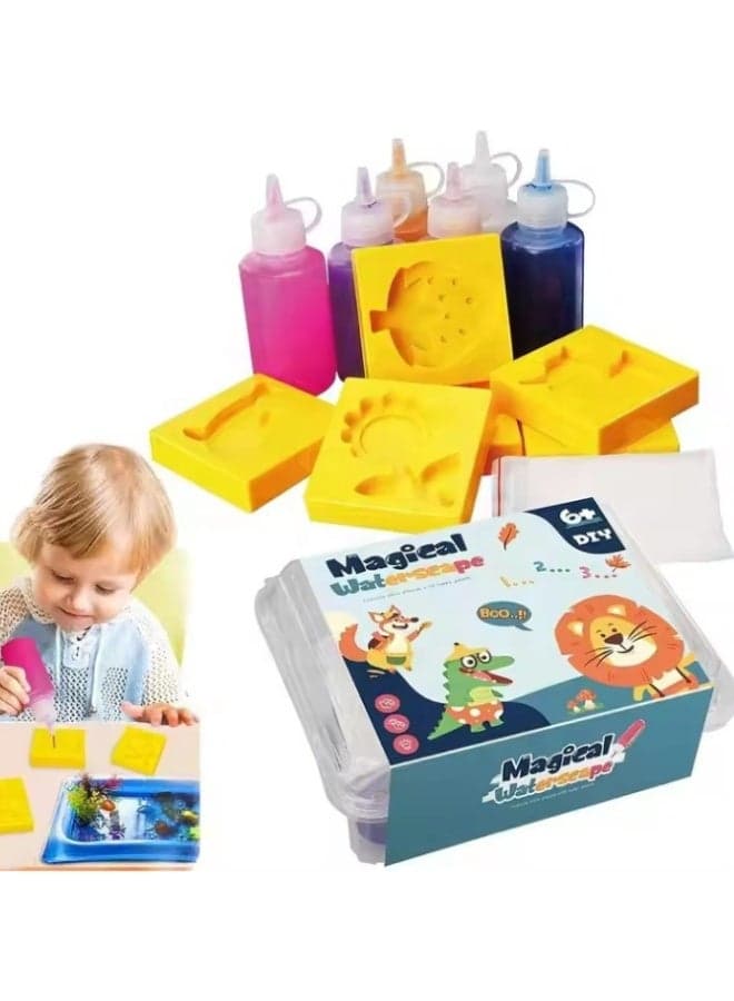 13-Piece Magic Water Elf Toy Set – DIY Water Squishy Animals Kit for Kids, Creative Sensory Play, Color Mixing, STEM Learning Activity with Molds, Powders, and Tools – Safe & Fun Hands-On Toy for Ages 3+