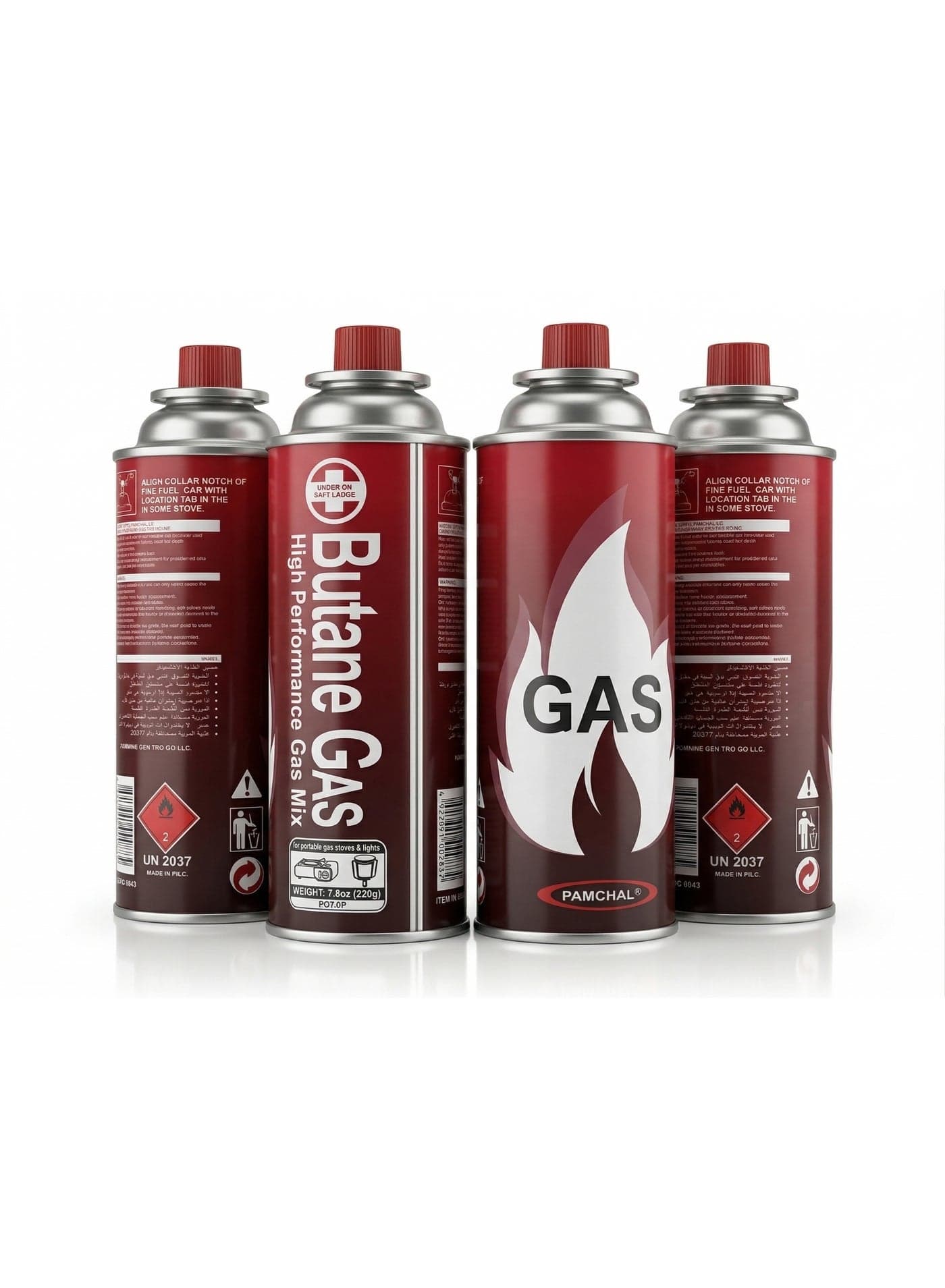Set of 4 Peices Butane Gas Catridge/Camping Gas for Portable Camping Stove and Picnic Stoves