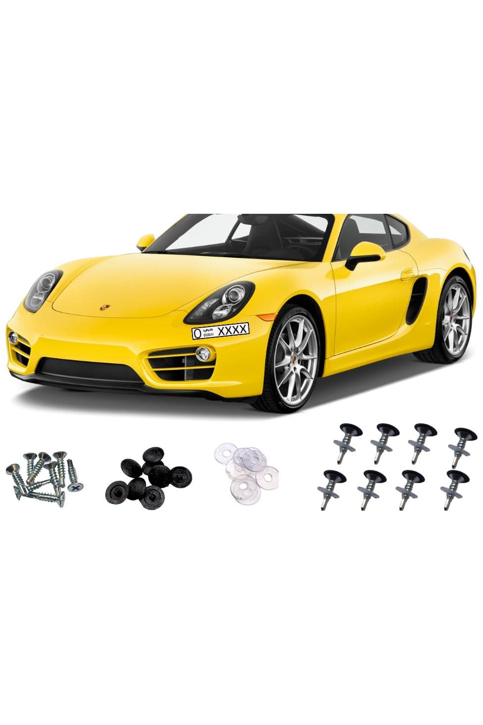 Luxurious Car Number Plate Frame Holder | Mini License Frames for Sports & Luxury Cars | 2 Pieces with 8 Screws | Size 31x10 cm | Premium Number Plate Cover for All Emirates – UAE
