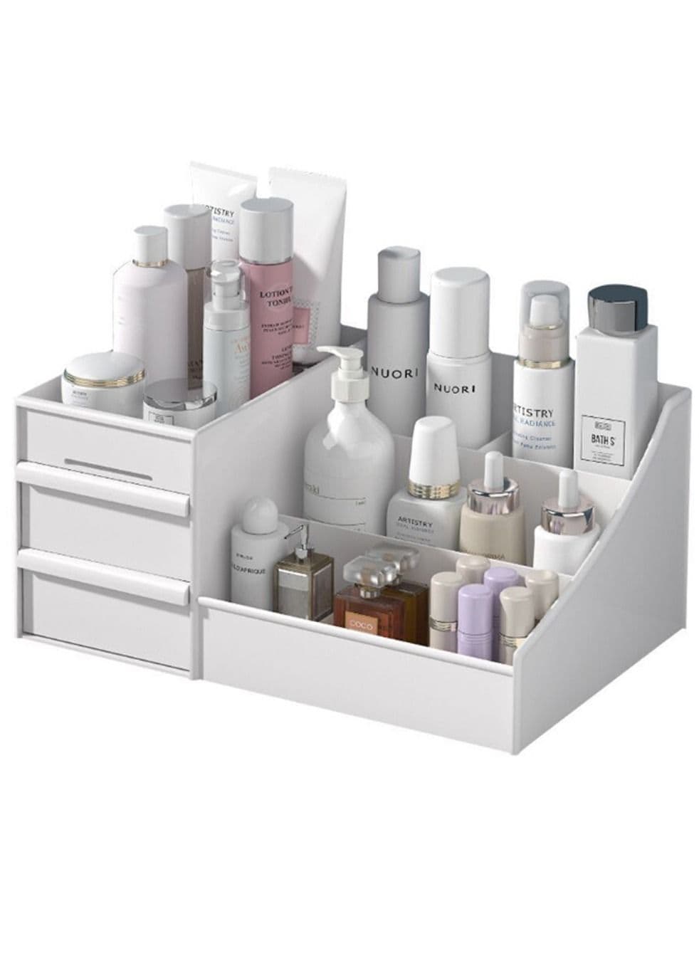 Makeup Desk Cosmetic Organizer With Drawers White 30x14x19cm