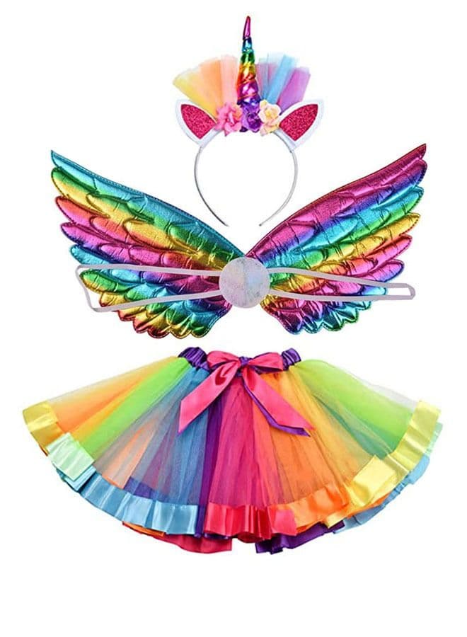 Fairy Tale Cute Tutu Unicorn Headband Wings Outfit - Theme Party Fancy Dress Costume Cosplay Costume