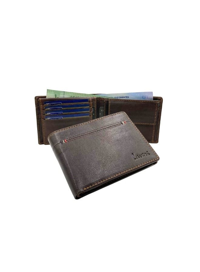 Laveri Genuine Leather Designer Wallet With RFID Protection Brown