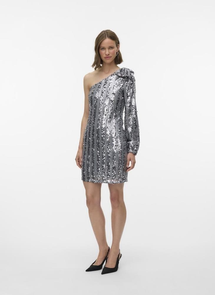 Vmefa One Shoulder Sequence Mini Dress