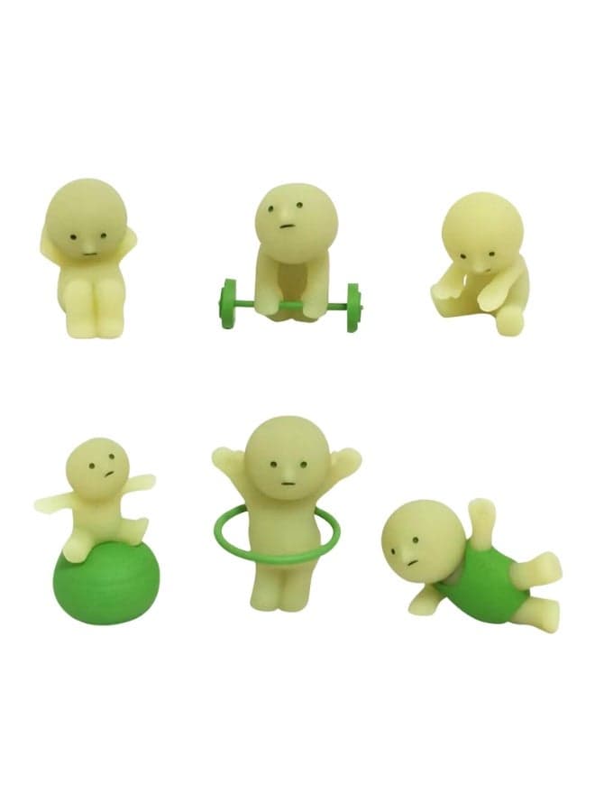 Smiski Exercising Series Collectible Figure - Glow-in-the-Dark Workout Theme Mystery Blind Box Cute Desk & Room Décor