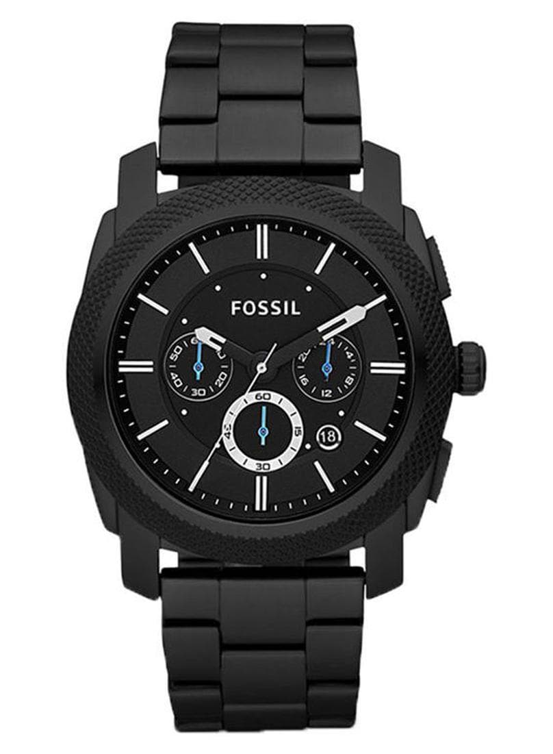 Men Water Resistant Stainless Steel Analog Watch FS4552 - 45 mm - Black