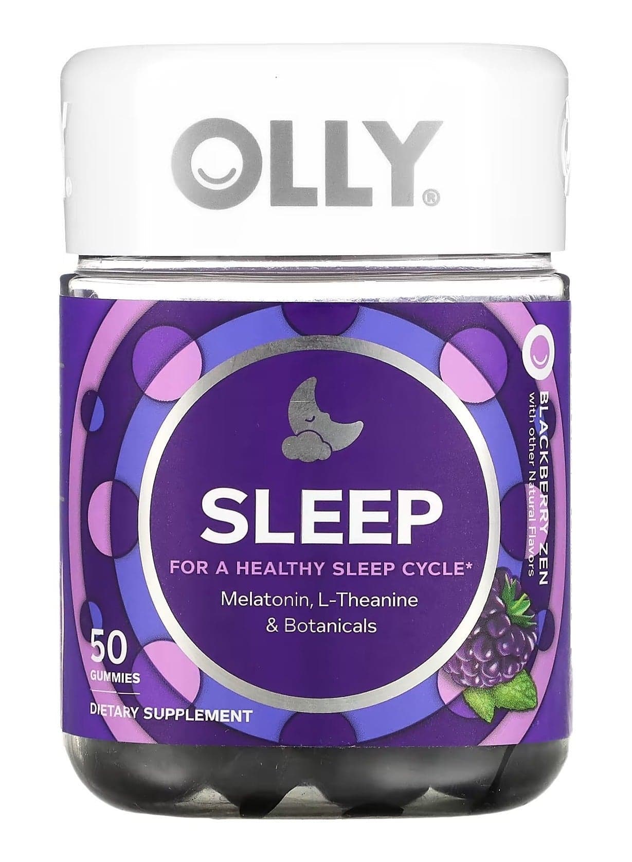 Sleep Gummy, 3 mg Melatonin, L-Theanine, Chamomile, Lemon Balm, Sleep Aid, Blackberry, 50 Count
