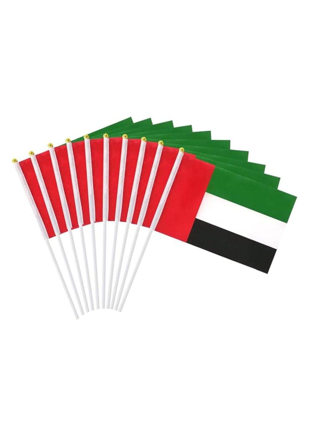 12 Pieces UAE Flag For National Day Celebration Hand Waving Desk Flags 14X21CM