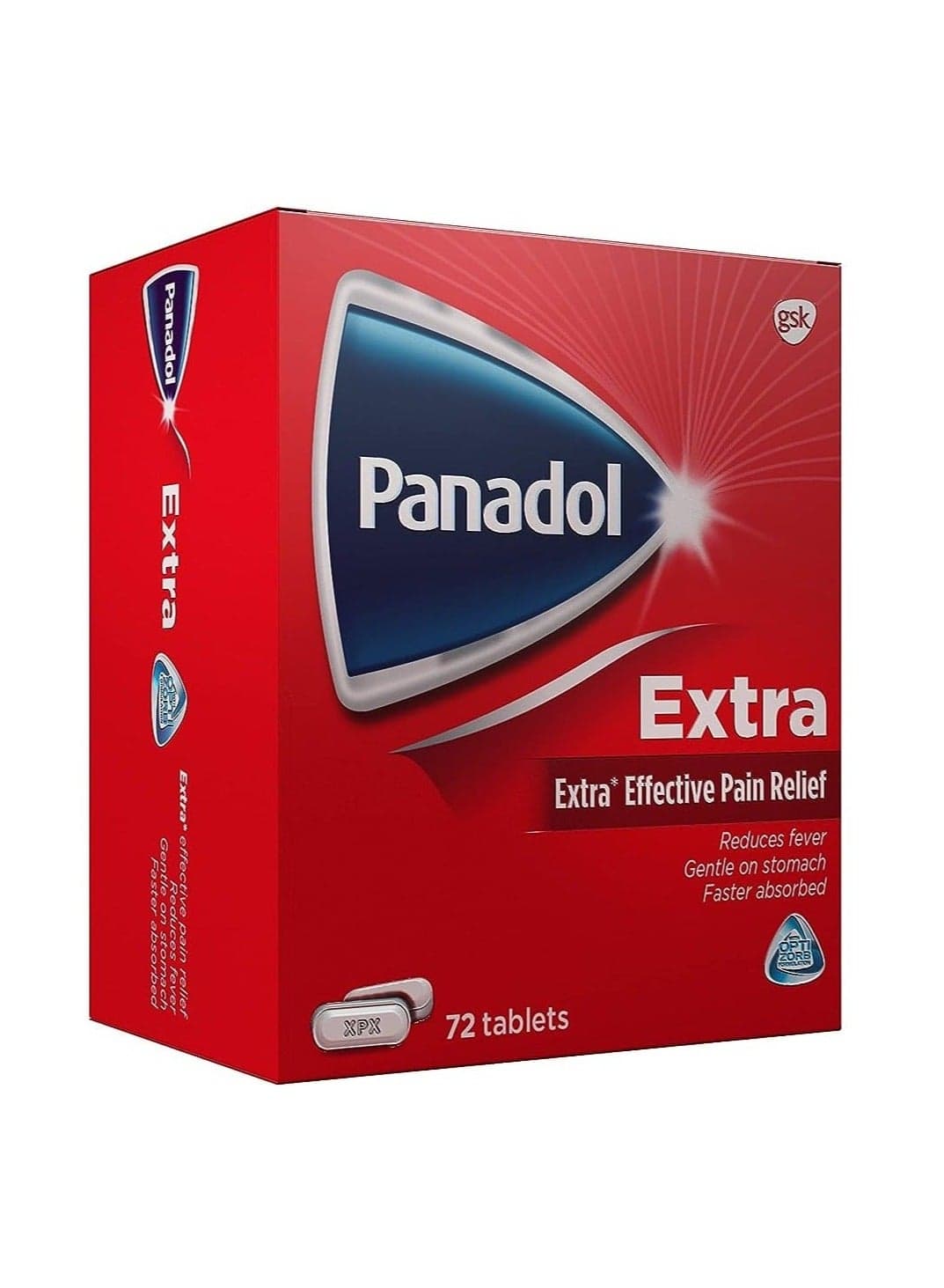 Panadol Extra with Optizorb 72 Tablets (Fast Absorbing Pain Relief | Paracetamol & Caffeine)