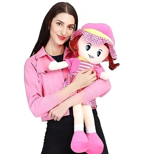 Fun4you Assorted Winkey Soft Doll for Kids (100 cm) Cute Plush Toy for Girls & Boys | Large Cuddly Companion, Adorable Soft Stuffed Toy Doll for Girls, Big Size Birthday Gift for Toddlers (Pink)