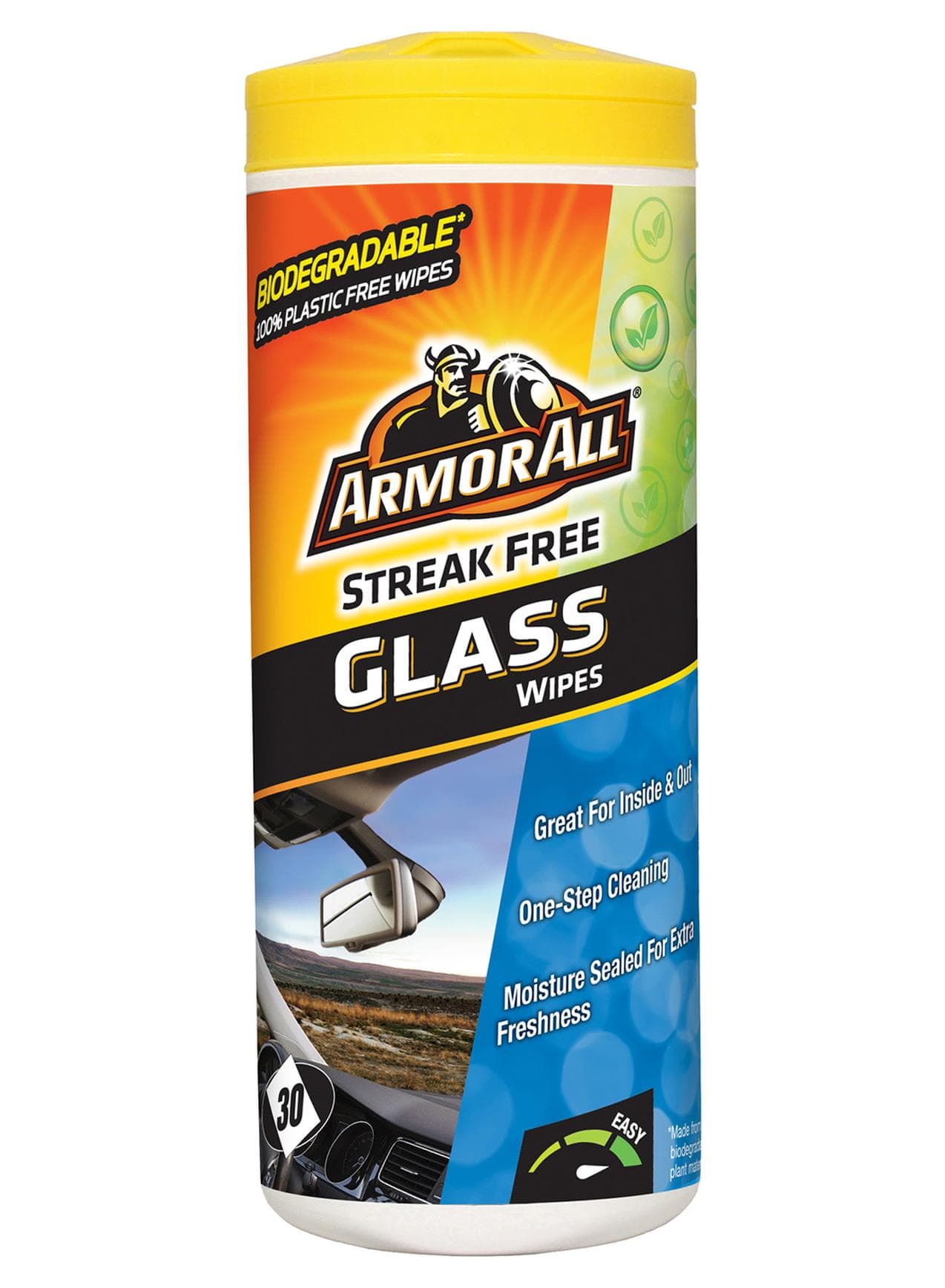 Glass Wipes, 100% Plastic-Free And Biodegradeable, One-Step Cleaning, Moisture-Sealed For Freshness, 30 Wipes