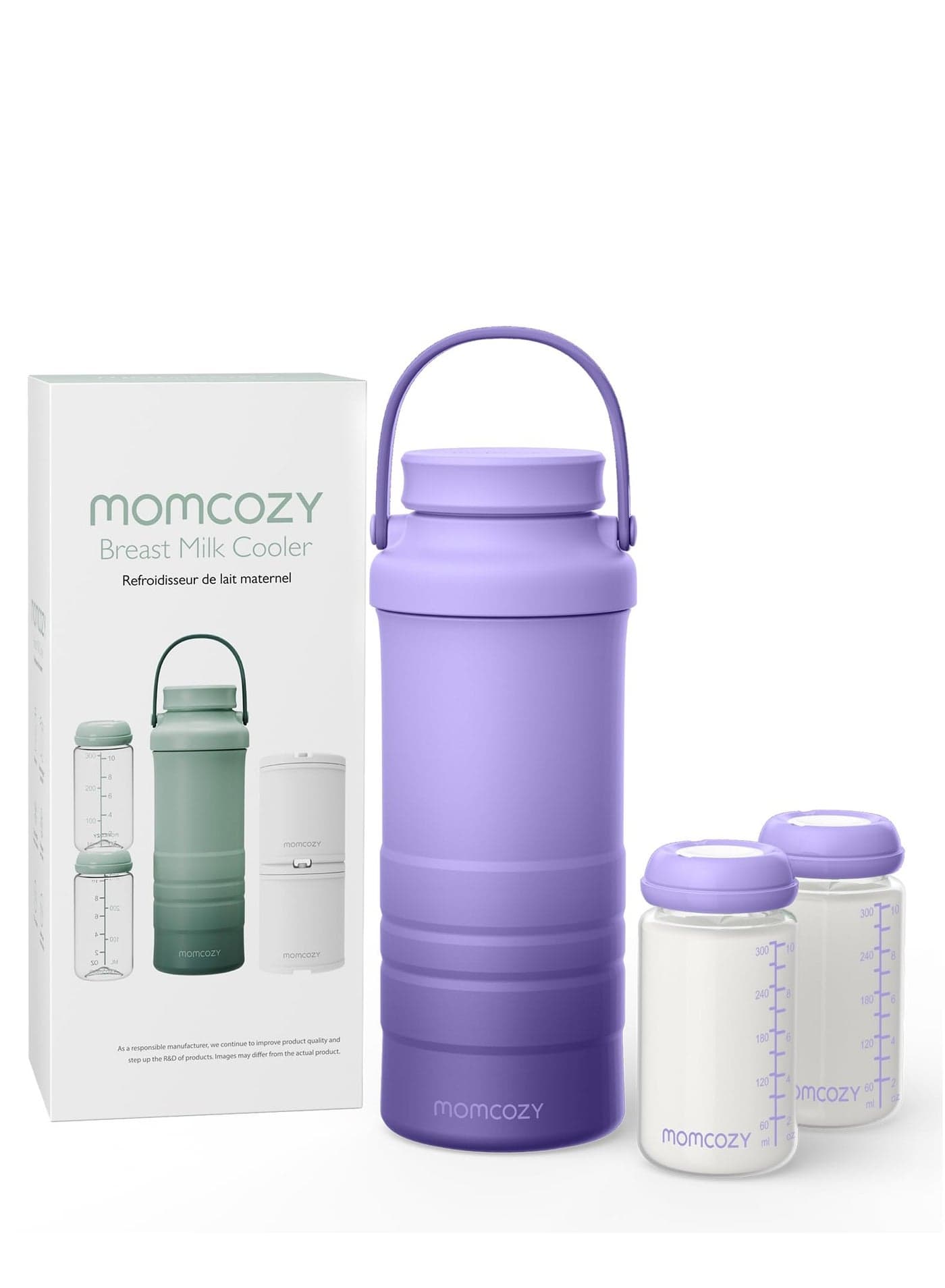 Portable Breast Milk Cooler Larger Capacity Travel Breastmilk Chiller With 2 Piece Baby Bottles