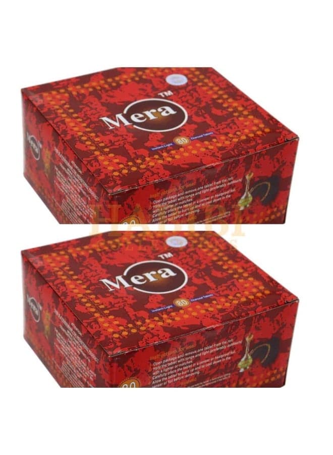 Mera Charcoal (80 Pcs) High Quality Charcoal Briquette - 33mm