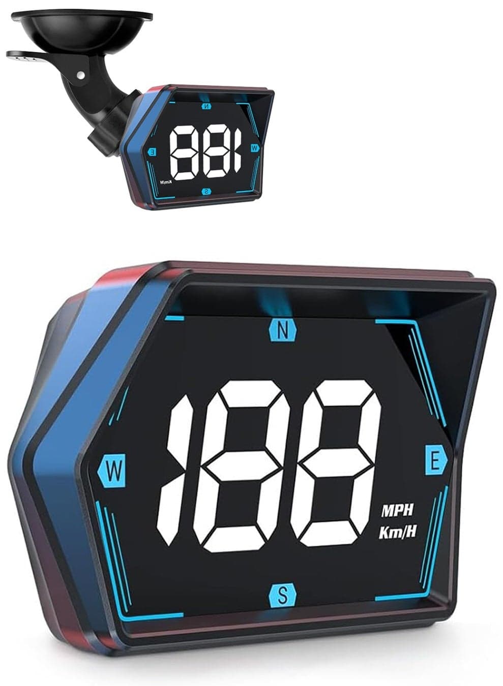 Car HUD Digital Speedometer for Car Head Up Display KM/H MPH Compass Direction USB Cable Plug & Play Over Speed Alert for All Vehicle