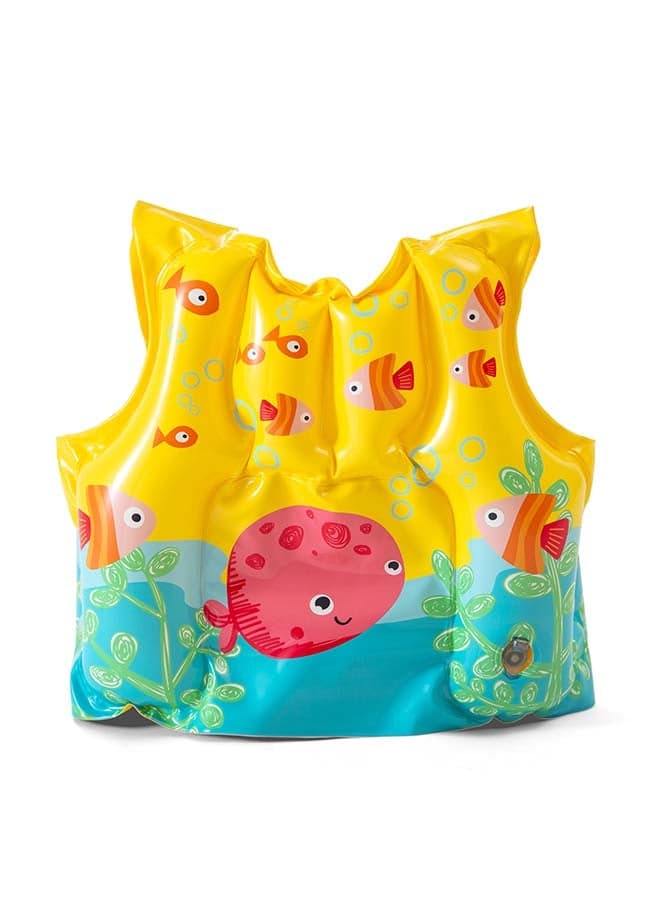 Intex, Tropical Buddies Inflatable Swim Vest - Adjustable Safety Life Jacket for Kids , Unisex, Ages 3-5 Years